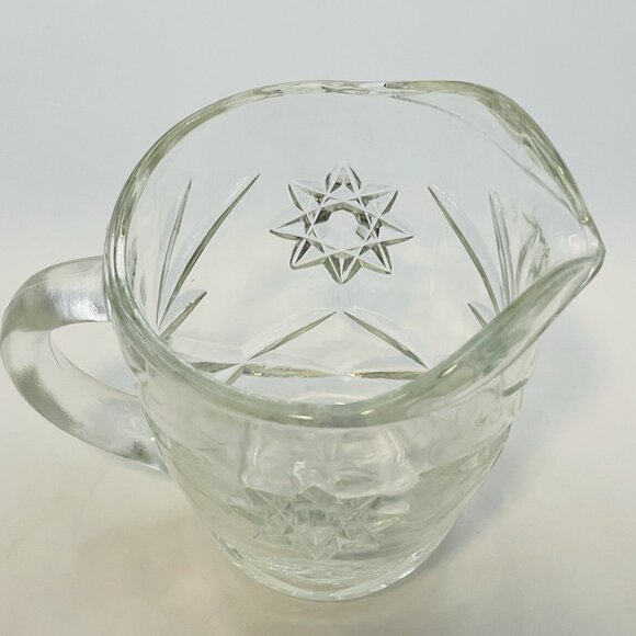 Clear Starburst Anchor Hocking Glass Cream Pitcher Vintage 1960's - Picture 6 of 7